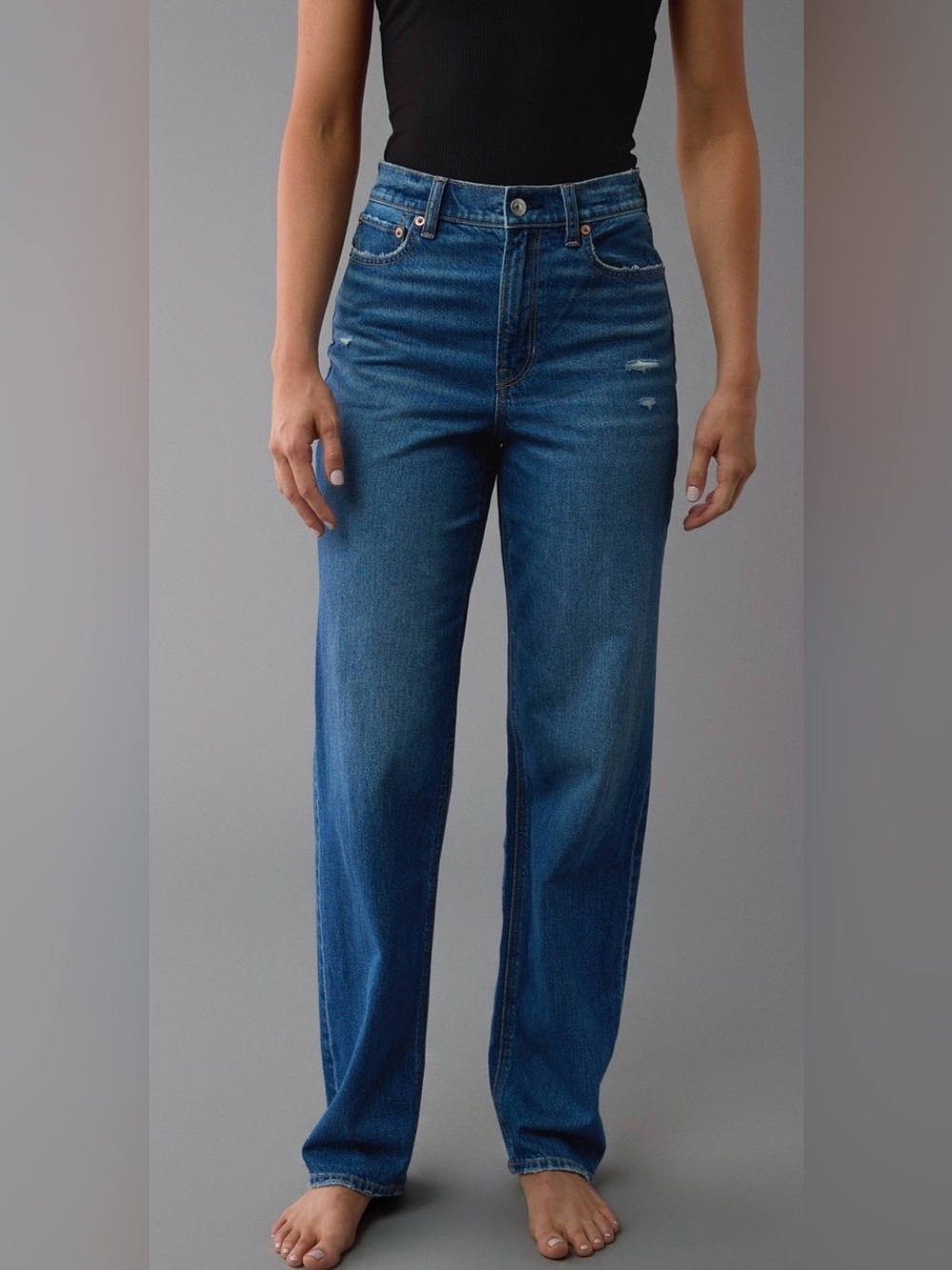 AE Strigid Super High-Waisted Baggy Straight Jeans